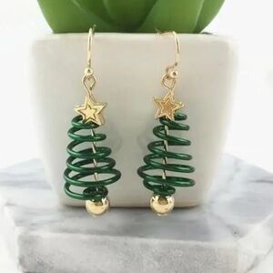 Spiral Christmas Tree Earrings